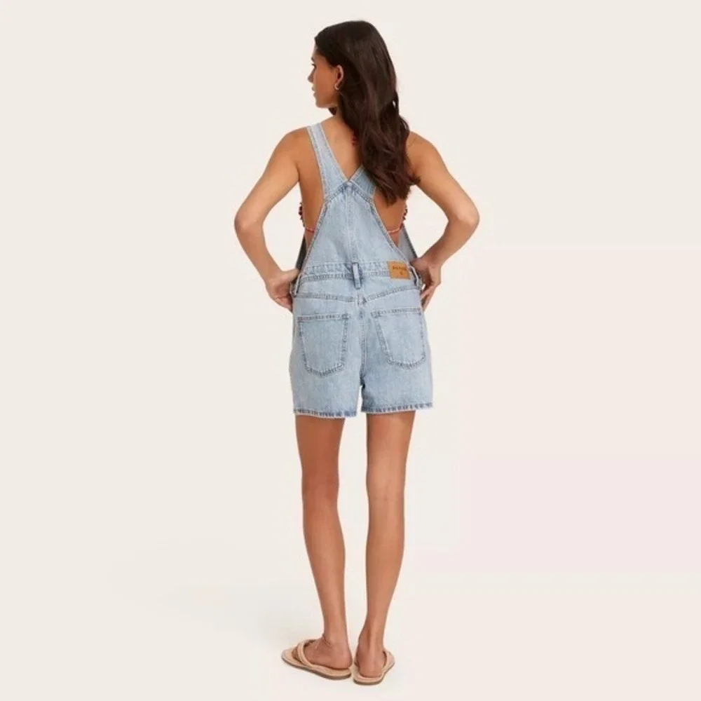 Parke Target Women's 1X Plus X-Large Denim Shortalls Light Short Overalls/Romper